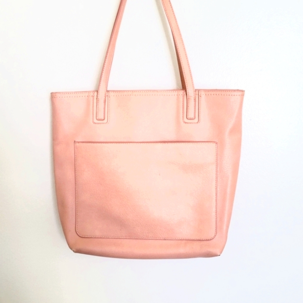 ☆ LC Blush Pink Faux Leather Lined Tote